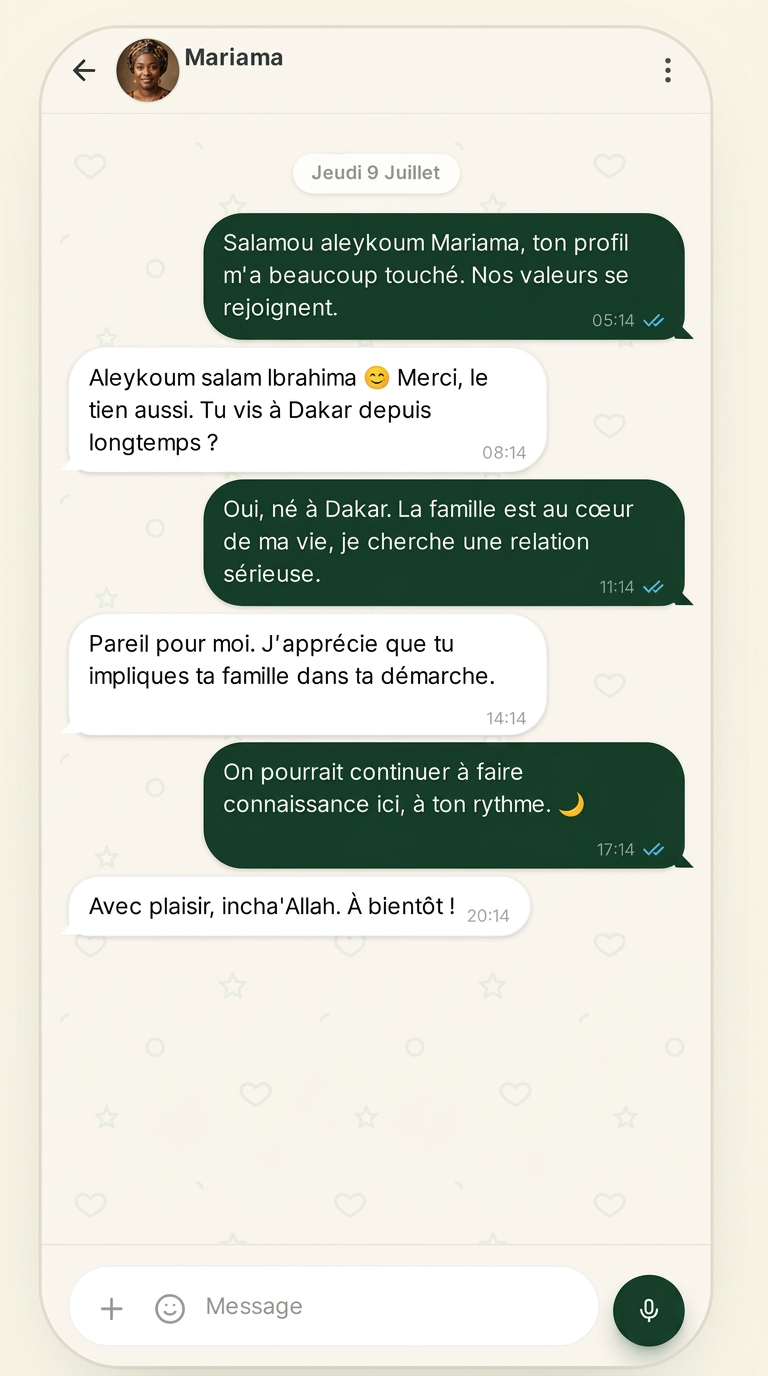 Conversation SuturaLove avec la photo de profil de Mariama